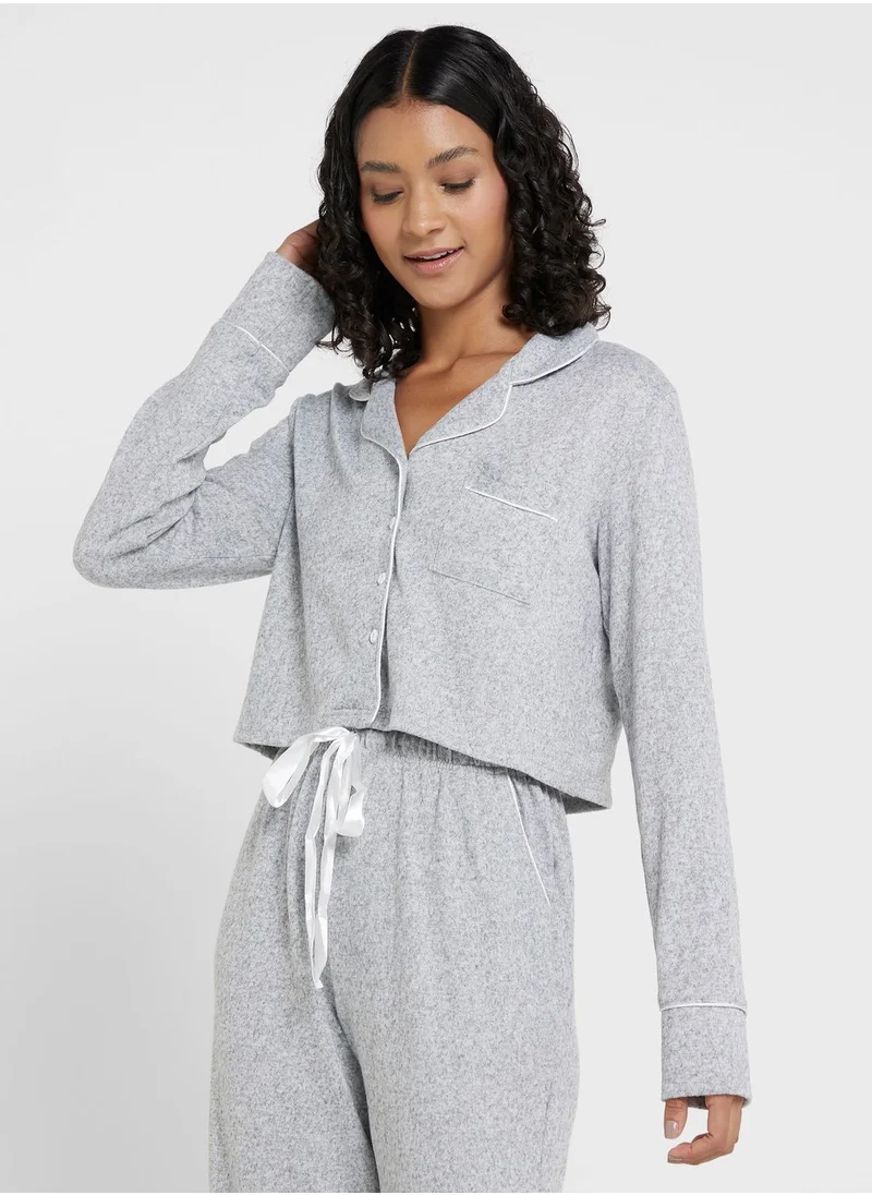 Ginger Textured Detail Pyjama Set