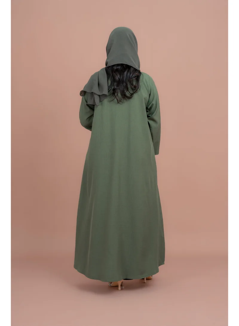 IKKXA Artisan Elegance Handwork Abaya AIK085 Green