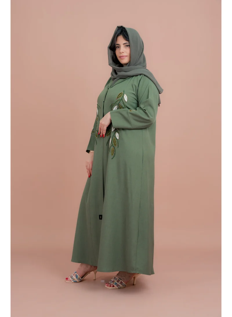 IKKXA Artisan Elegance Handwork Abaya AIK085 Green