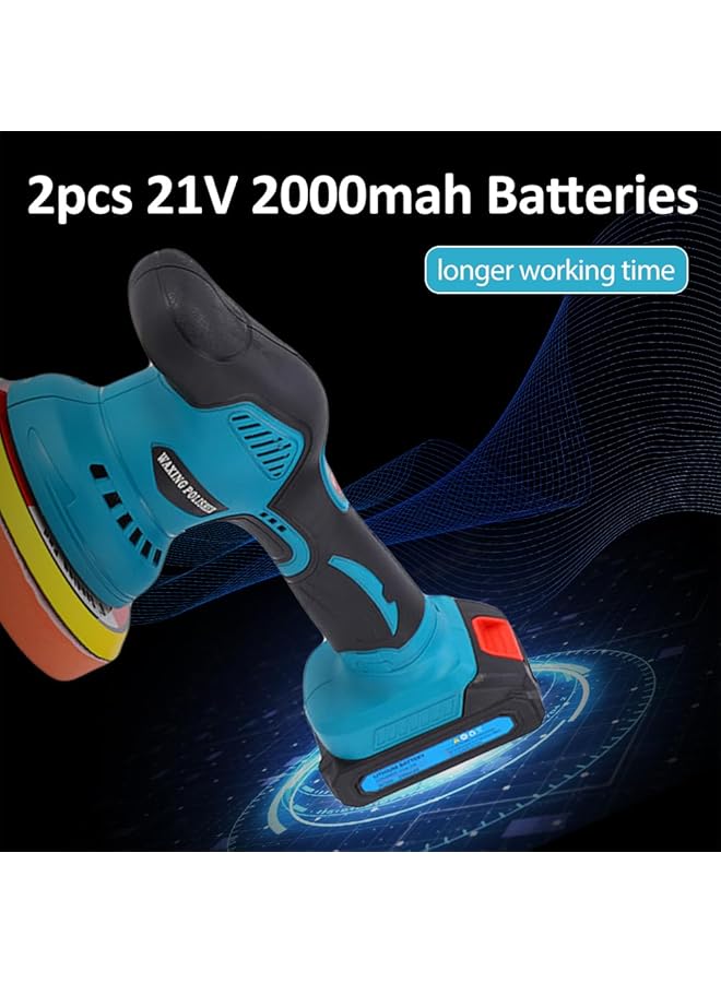 erorex Cordless Car Buffer Polisher Car Buffers And Polishers Kit 8 Variable Speed Car Polishing Kit 2 * 21V Batteries Cordless Polisher For Car Detailing Polishing Waxing Scratch Removing - Image 5