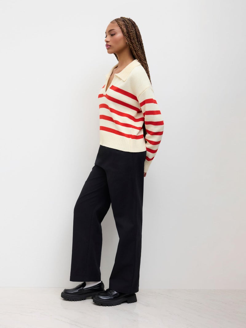 CIDER Womenâ€™s Polo Sweater Striped Collared Lightweight Long Sleeve V Neck Pullover Spring Sweater Tops 2026 - Image 3