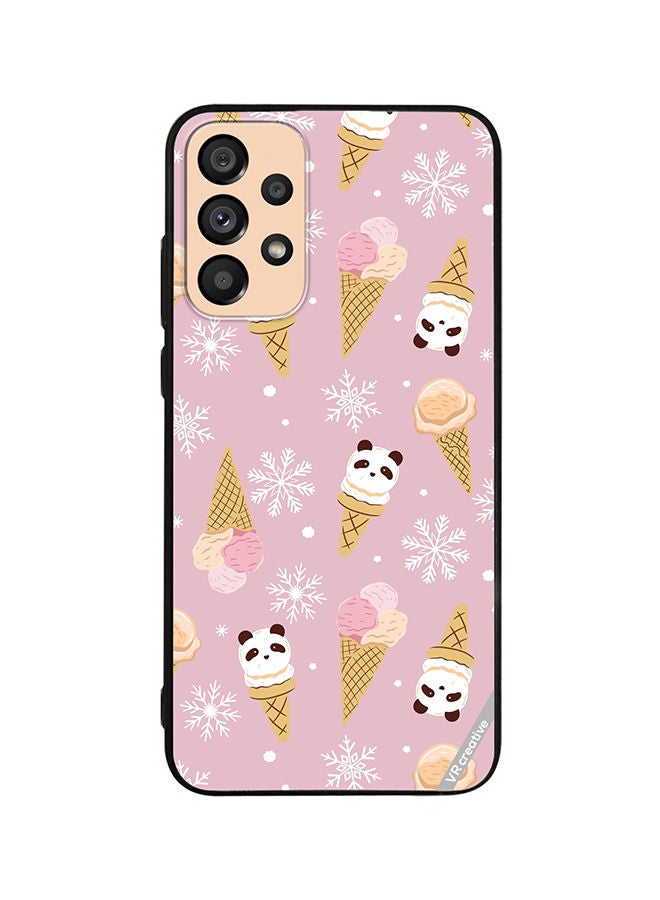 VR CREATIVE Protective Case Cover For Samsung Galaxy A72 Ice Cream In Waffle Cups And In The Shape Of A Panda Design Multicolour - Image 1