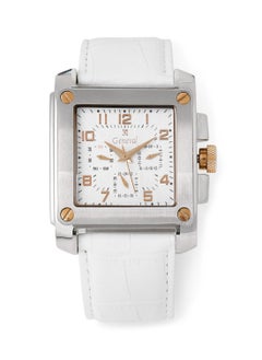 GENEVAL Leather Strap Analog Wrist Watch GL133CRWW - 39mm - White  - Image 1