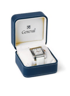 GENEVAL Leather Strap Analog Wrist Watch GL133CRWW - 39mm - White  - Image 5