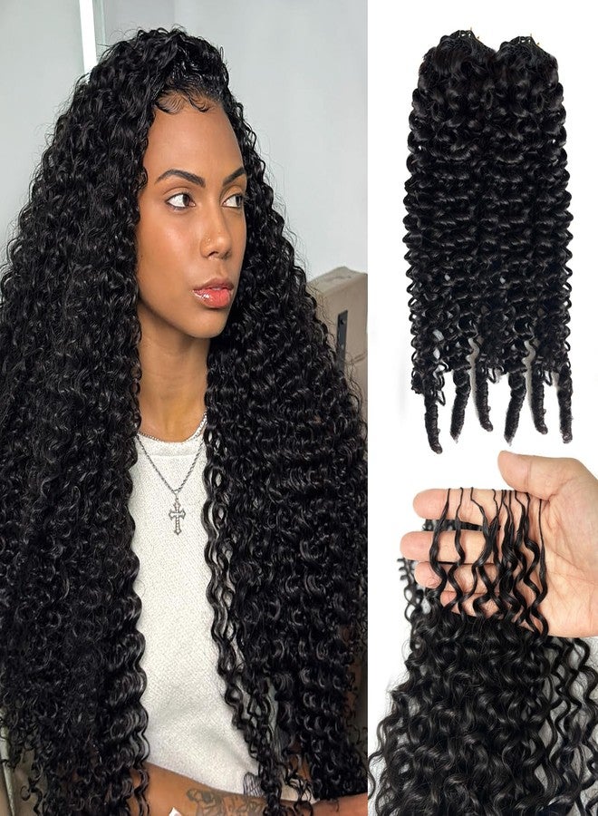 Licoville Burmese Curly Crochet Hair for Black Women, 14 Inch 60G Invisible Burmese Curly Feather Crochet Human Hair Extensions Pre Separated Knotless Crochet Curly Hair Bundles Medium to High Volume - Image 1