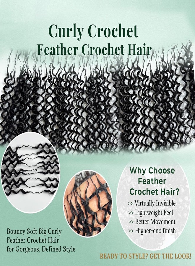 Licoville Burmese Curly Crochet Hair for Black Women, 14 Inch 60G Invisible Burmese Curly Feather Crochet Human Hair Extensions Pre Separated Knotless Crochet Curly Hair Bundles Medium to High Volume - Image 4