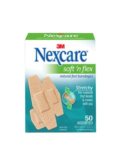 Nexcare ضمادات 3M Soft 'N' Flex Comfort بأحجام متنوعة - 50 قطعة  - Image 1