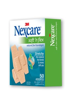 Nexcare ضمادات 3M Soft 'N' Flex Comfort بأحجام متنوعة - 50 قطعة  - Image 3
