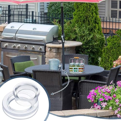 Galepromot Galepromot 2Pcs Clear Standard Size Silicone Umbrella Hole Ring Plug and Cap Set for Glass Outdoors Patio Table Deck  - Image 2
