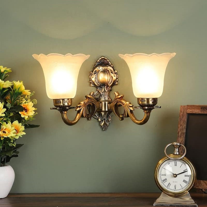 ELIANTE Antique Brass Metal Wall Light by Jainsons Lights Without Bulb NO12W by Jainsons Lights - Image 1