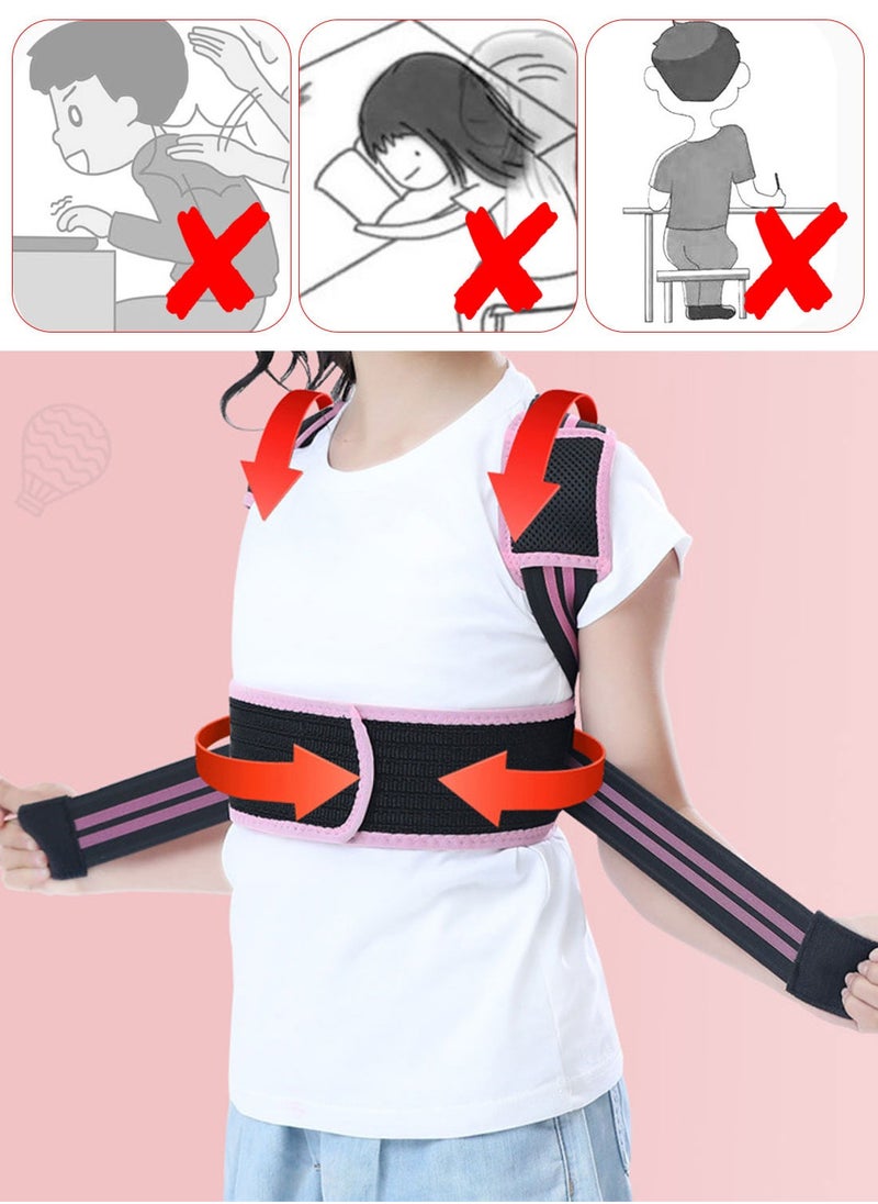 Syarme - Kid's Back Support Belt, Adjustable Children Posture Corrector, Upper Back Straightener Support, Improve Thoracic, Lumbar, and Shoulders, Spine Posture Correction Prevent Hunchback L - Image 1