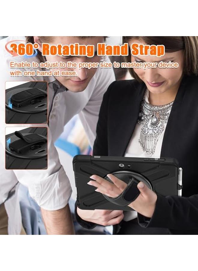 erorex Zenrich Surface Go4 Case Surface Go 3 Case 2021 Surface Go 2 Case With Pen Holder Heavy Duty Shockproof Rugged Case With Stand Hand Strap And Shoulder Belt For Surface Go Black - Image 2