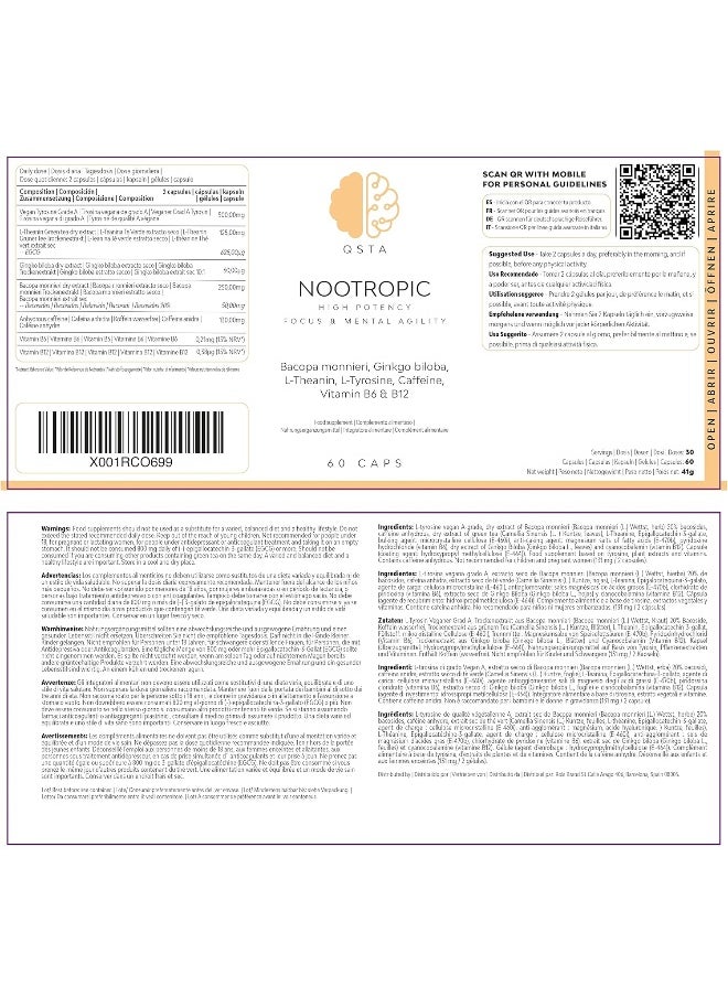 QSTA - Nootropic Focus, Very High Potency Daily Cognitive Enhancer - Image 1