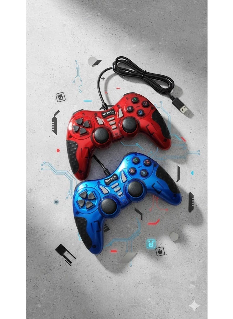 Utopia Dual Turbo USB Wired Game Controller – Fast Response & Universal PC Compatibility - Image 4