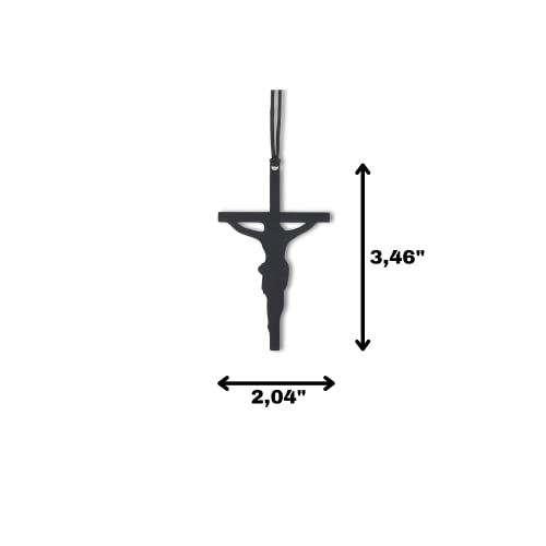 Monssa Rear View Mirror Accessories - Mini Hanging Ornaments - Christus Pendant, Car Charm - Swinging Pendants, Black (Jesu Nailed Siluette) for Men & Women - Image 2