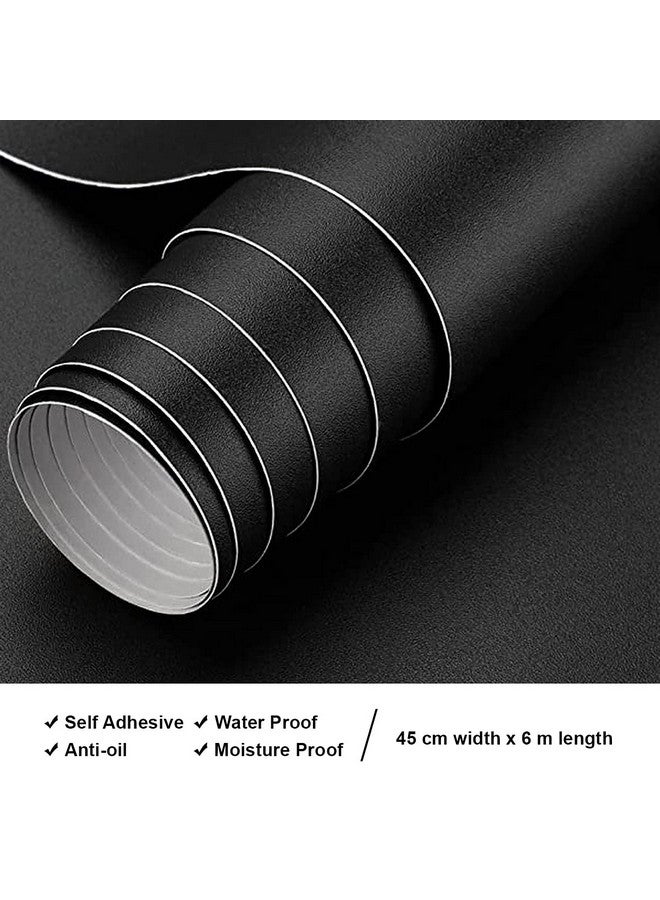 وولبين ورق حائط من وولبين (45 × 600 سم) بلون سادة، مشروع تجديد المنزل بنفسك، غلاف هدايا، أثاث، ثلاجة، ثلاجة، خزانة مطبخ، خزائن، أسود، ذاتي اللصق - Image 3