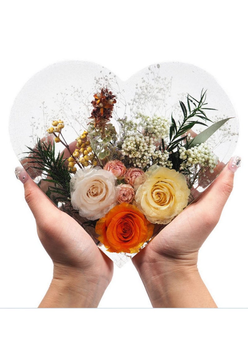 2PCS Large Hexagon Heart Silicone Resin Molds Deep Epoxy Resin Mold for Bookends Preserved Flowers Wedding Decor DIY Craft Specimens Reusable & Flexible - Image 3