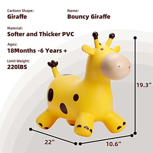 EVERICH TOY Giraffe Bouncy Horse Hopper for Toddlers, Bouncy Animals Jumping Horse, Inflatable Ride on Bouncer Hopping Toys Gifts for Boys Girls 18 Months 2 3 4 5 6 Years Old - Image 4