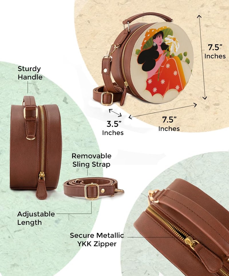 Kalankit Box Sling Bag for Women Girls | Side Sling Purse with Handle and Detachable Strap | Quirky Travel Crossbody Sling | Birthday Gifts Ideas for Teenager Girl - Image 2