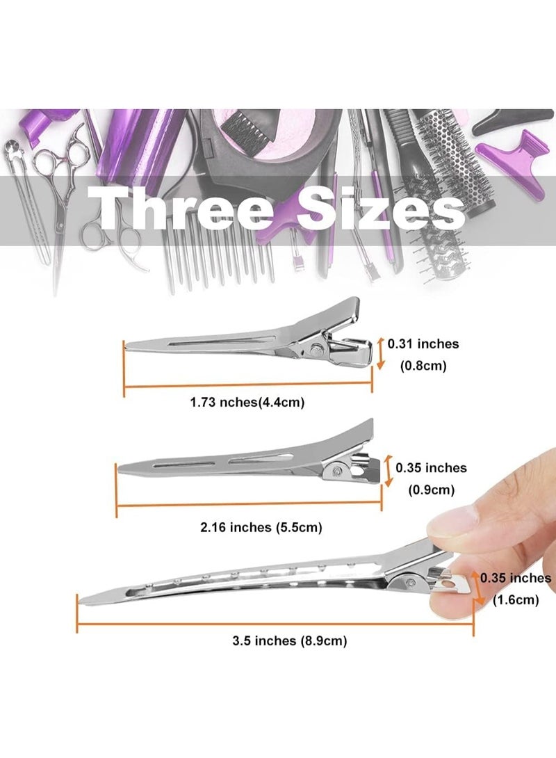 Elaur Professional Alligator Clips for Hair Styling – 3.5" Hair Sectioning Clips for Salon & Makeup Application | Rust-Free, Lightweight for Stylists & At-Home Use (Silver Grey) - Image 2