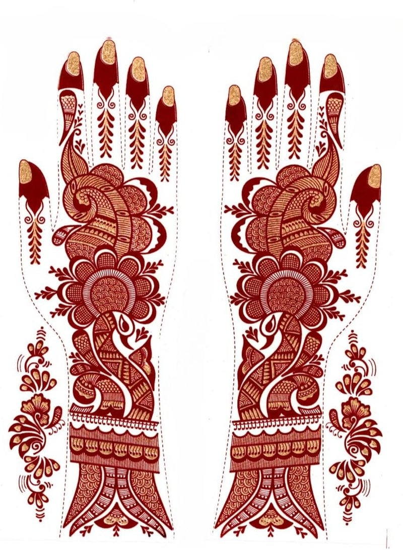 Accessorize Kingdom Henna-Inspired Tattoo Sticker for Hands | Temporary Waterproof Mehndi Tattoo | Body Art for Women & Girls (AKM36) - Image 1