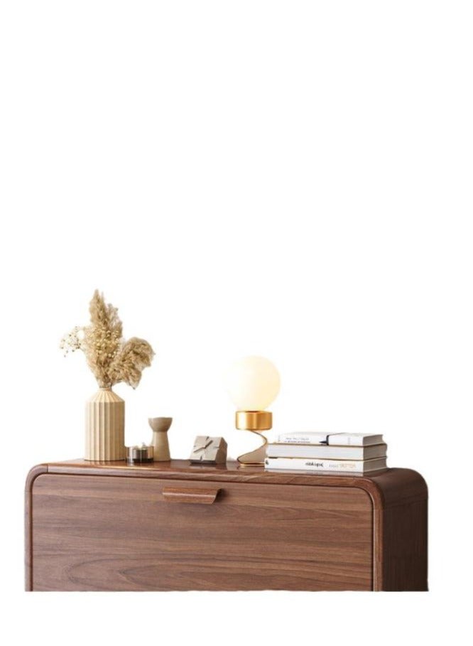 Golden Shoe Cabinet With 3 Flip-Top Drawers, Free-Standing Shoe Cabinet, Wooden Shoe Rack Storage Rack For Entry, Foyer, Living Room 100 x 24 x 119 cm - Image 4