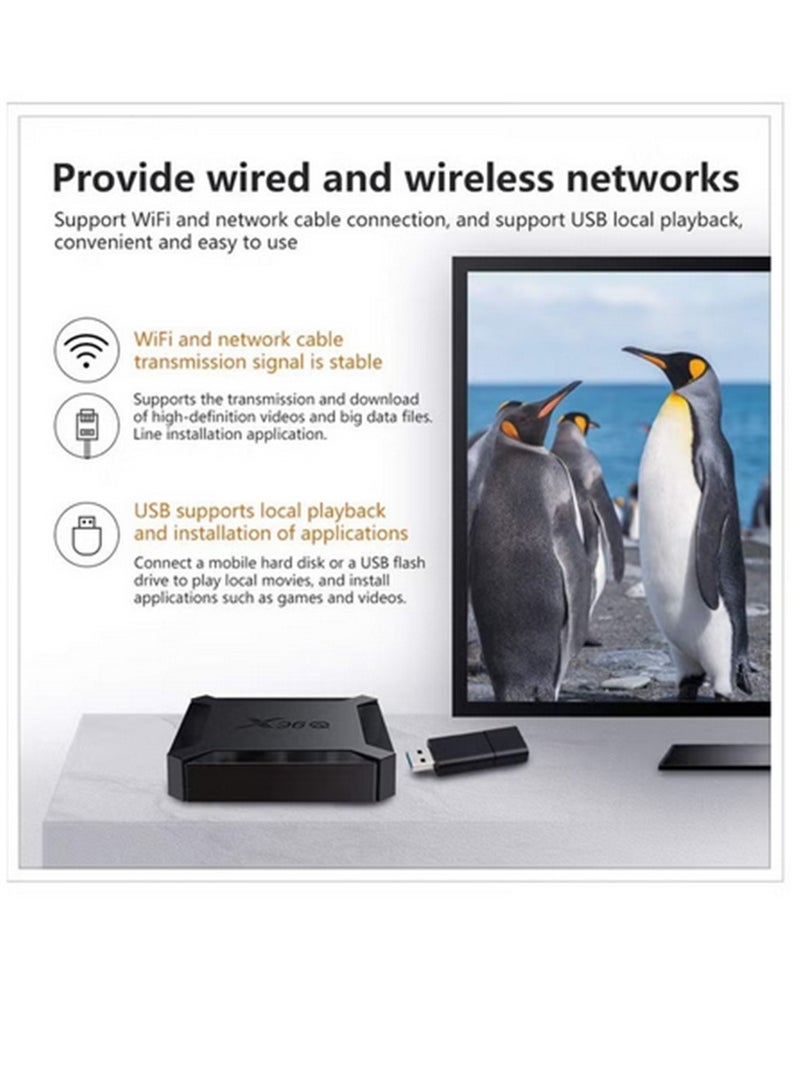 X96Q Android TV BOX 1GB RAM 8GB ROM H313 Quad-Core 64bit with WiFi 2.4GHz USB Ultra HD 4K