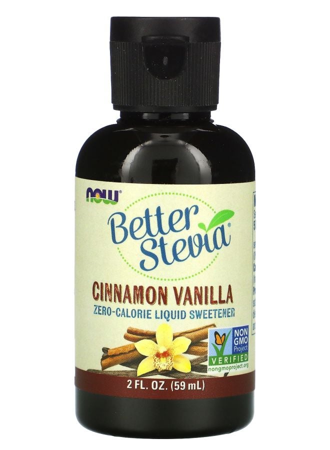 now Better Stevia Zero-Calorie Liquid Sweetener Cinnamon Vanilla 2 fl oz (60 ml)