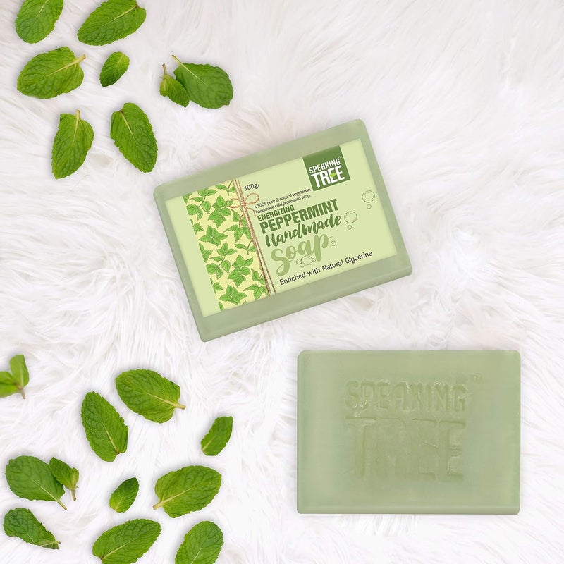 Speaking Tree Speaking tree Peppermint Handmade Soap Enriched with Natural Glycerin Pack of 3  - Image 4