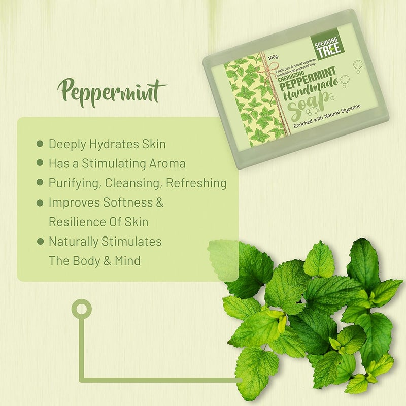 Speaking Tree Speaking tree Peppermint Handmade Soap Enriched with Natural Glycerin Pack of 3  - Image 5