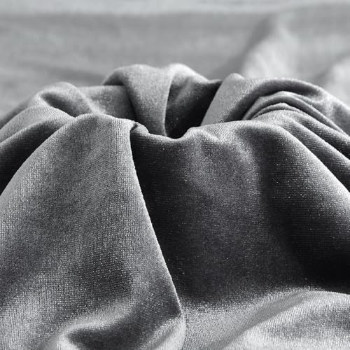 MaiMaiSuan Grey Velvet Fabric by The Yard,1 Yard 60" Wide Soft Stretchy Velvet Cloth for Upholstery Sofa Chair Cover,DIY Sewing,Costume,Craft,Curtain - Image 1