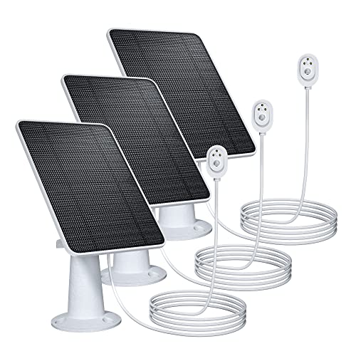 fohoa Upgraded Solar Panel Charging Compatible with Pro 5S Arlo Pro 4 Pro 3 Pro 3 Floodlight Ultra 2 Ultra 4W Solar Panel with 98ft Charging Cable IP65 Waterproof Includes Secure Wall Mount 3 Pack - Image 1