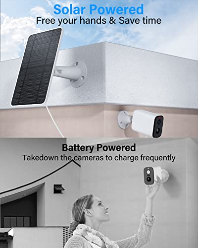 fohoa Upgraded Solar Panel Charging Compatible with Pro 5S Arlo Pro 4 Pro 3 Pro 3 Floodlight Ultra 2 Ultra 4W Solar Panel with 98ft Charging Cable IP65 Waterproof Includes Secure Wall Mount 3 Pack - Image 3