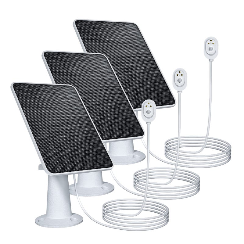 fohoa Upgraded Solar Panel Charging Compatible with Pro 5S Arlo Pro 4 Pro 3 Pro 3 Floodlight Ultra 2 Ultra 4W Solar Panel with 98ft Charging Cable IP65 Waterproof Includes Secure Wall Mount 3 Pack - Image 2
