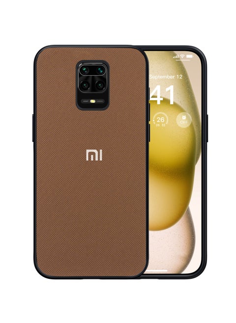 Compatible with Xiaomi Redmi Note 9s/Note 9 Pro Case Dual Layer Heavy Duty Cell Phone Protective Cover Shockproof Rugged with Non-Slip Textured - Brown
