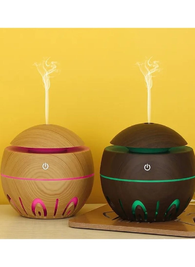 Bosidin Wooden Ultrasonic Air Humidifier USB Aroma Diffuser for Home Office Fragrance - Image 2