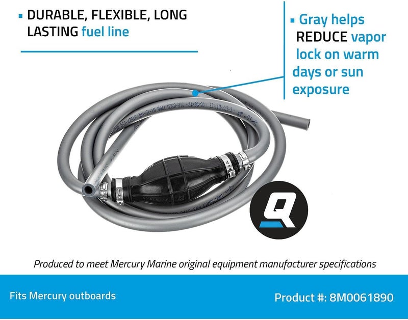 Quicksilver 8M0061890 Fuel Line Assembly - 9 Ft. Long with Primer Bulb - Image 2