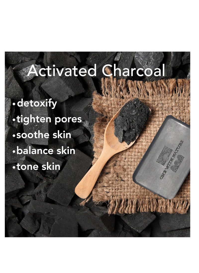 ONE WITH NATURE One With Nature 4Oz 6Pack Charcoal Soap Bar in Gift Box for Face, Body, Acne, All Skin Types - Contains Dead Sea Salt, Activated Charcoal, Shea Butter, Argan Oil and 21 Essential Minerals  - Image 5