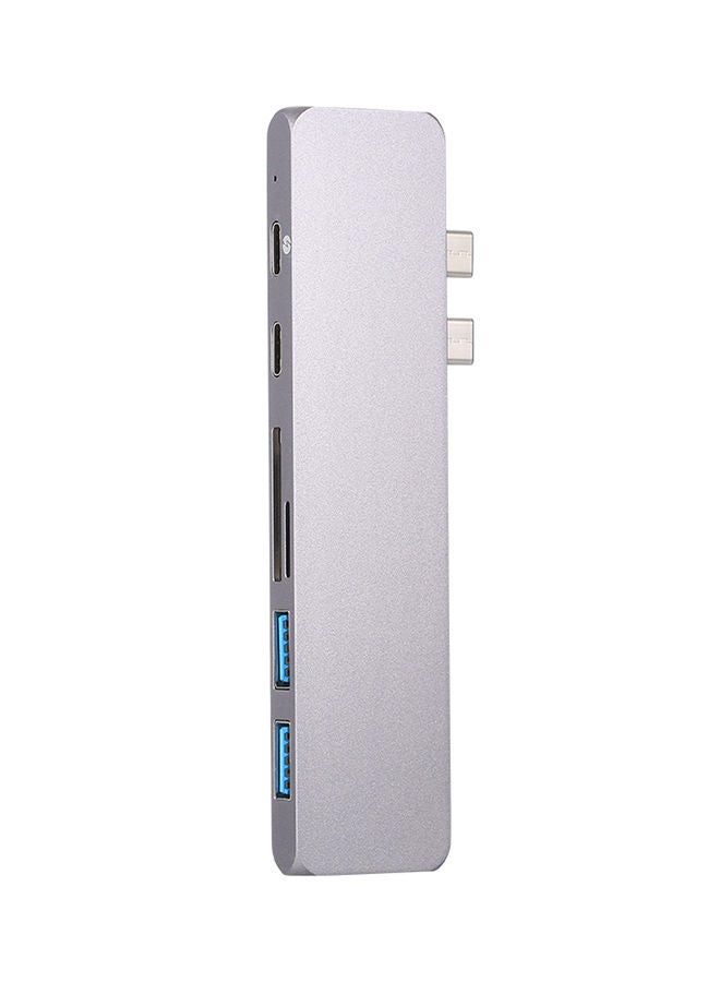Dual Ports 4K Type-C Hub Adapter White
