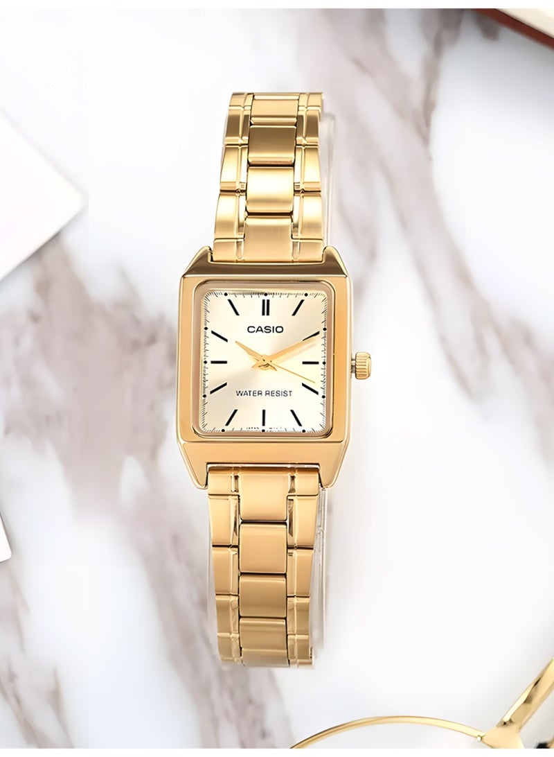 Casio Women's Ultra Thin Analog Watch, Champagne Gold Dial with Bar Markers, Gold Ion-Plated Stainless Steel Bracelet, 3ATM Water Resistant LTP-V007G-9E - Image 3