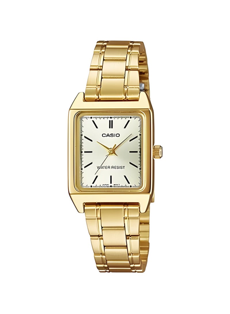 Casio Women's Ultra Thin Analog Watch, Champagne Gold Dial with Bar Markers, Gold Ion-Plated Stainless Steel Bracelet, 3ATM Water Resistant LTP-V007G-9E - Image 1