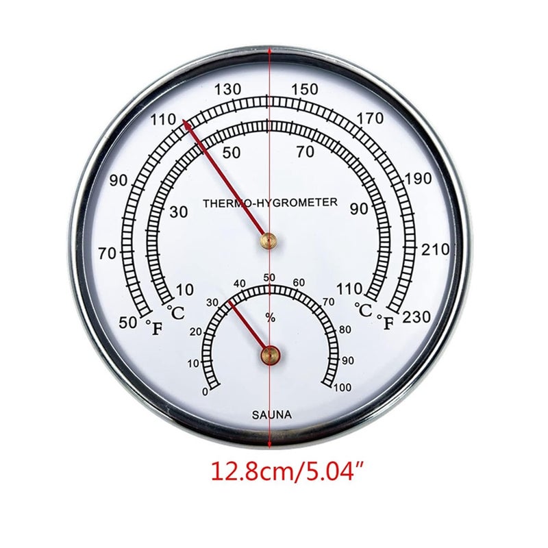Sauna Fahrenheit Thermometer Hygrometer Indoor Dial Hygrothermograph Temperature Measure Tool - Image 2