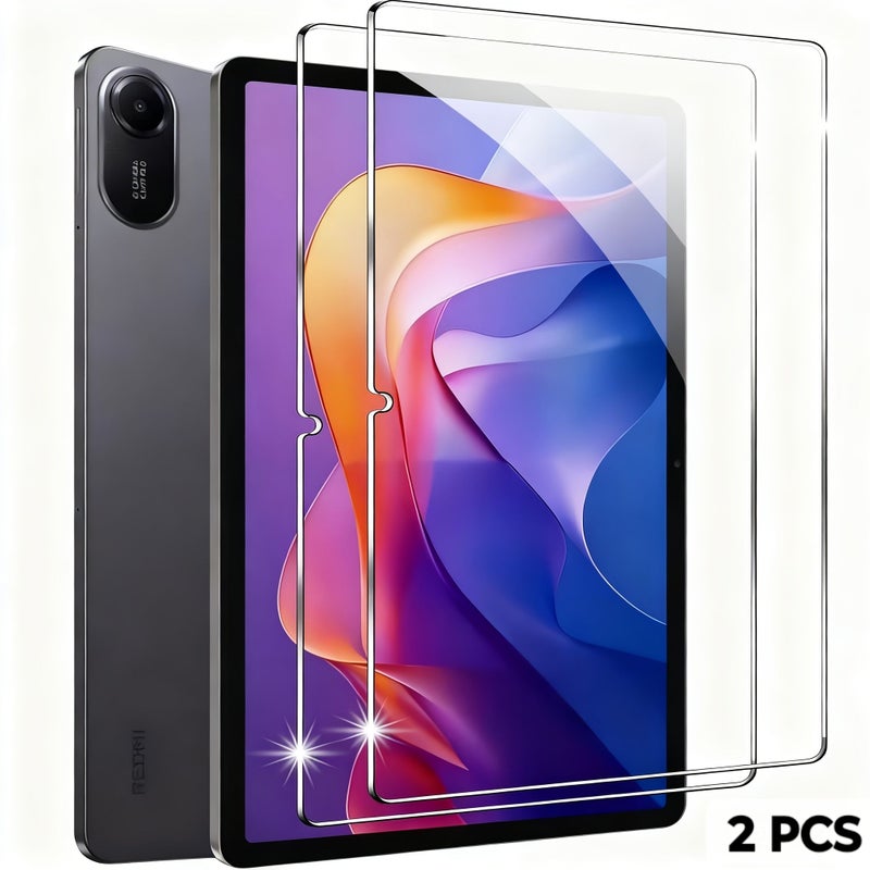 2 Pack Tempered Glass Screen Protector For Xiaomi Redmi Pad 2 11 Inch 2025 Includes Camera Lens Protector HD Clear Scratch Resistant Bubble Free - Image 1