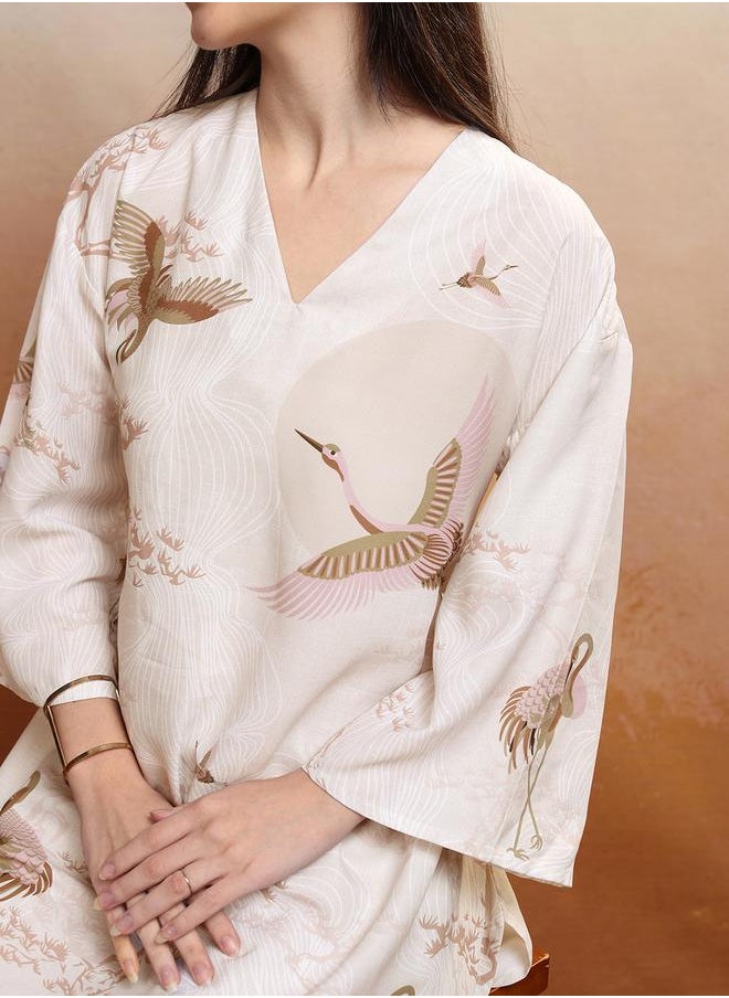 Vishudh Graphic Print Regular Kurta & Trousers Set by Styli  - Image 5