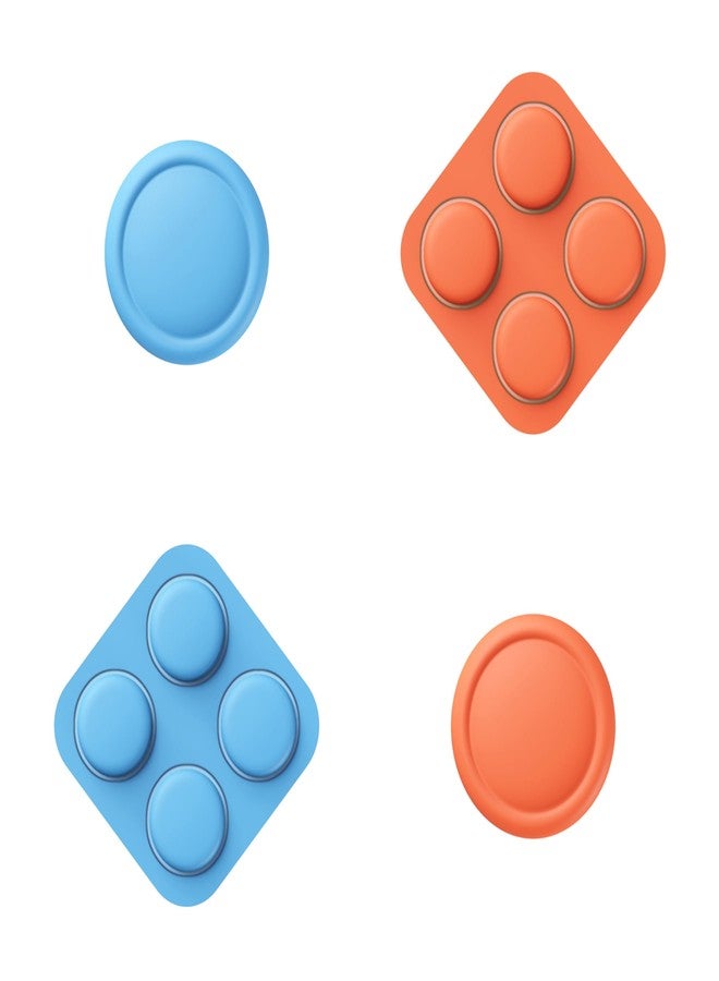 PlayVital Silicone Protective Caps for Nintendo Switch 2 (2025), 1 Pair Thumb Grips and 2 ABXY Directional Buttons Caps for Joycon 2, Joystick Plugs (Blue & Orange) - Image 1