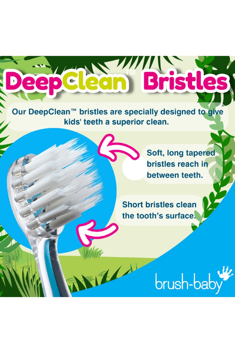 برش بيبي فرشاة أسنان كهربائية قابلة للشحن للأطفال من وايلد ونس بتصميم نمر ممتع – شحن USB، 3 رؤوس فرشاة، ضوء وامض، مناسبة من عمر 0-10 سنوات – برتقالي - Image 4