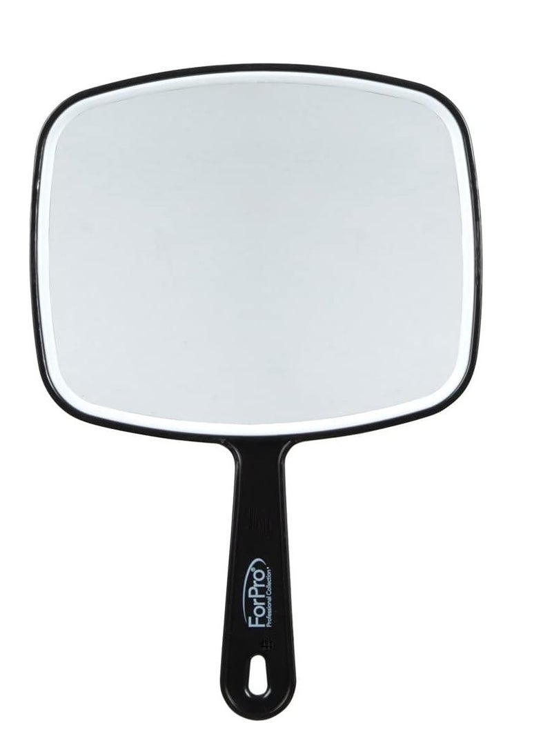ForPro Professional Collection ForPro Professional Collection Premium Hand Mirror with Handle, 6.3" W x 9.6" L, Multi-Purpose Handheld Mirror with Distortion-Free Reflection, Black  - Image 1