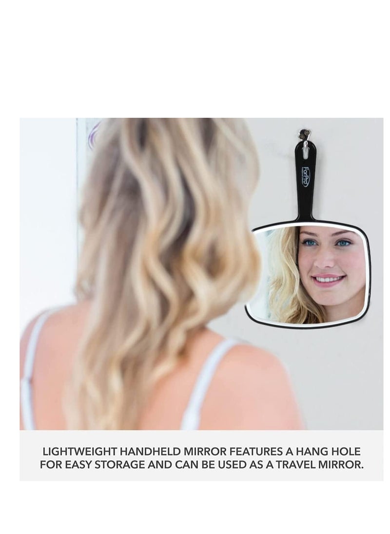 ForPro Professional Collection ForPro Professional Collection Premium Hand Mirror with Handle, 6.3" W x 9.6" L, Multi-Purpose Handheld Mirror with Distortion-Free Reflection, Black  - Image 4