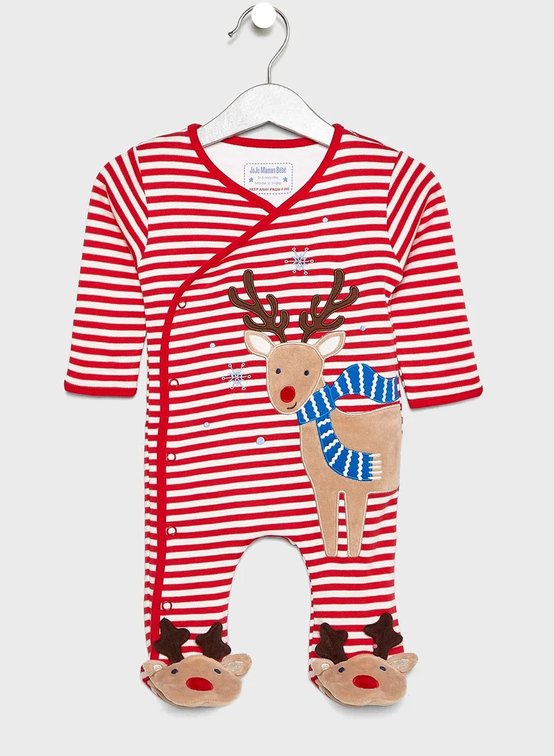 JoJo Maman Bebe Infant Apploque Romper + Beanie Set