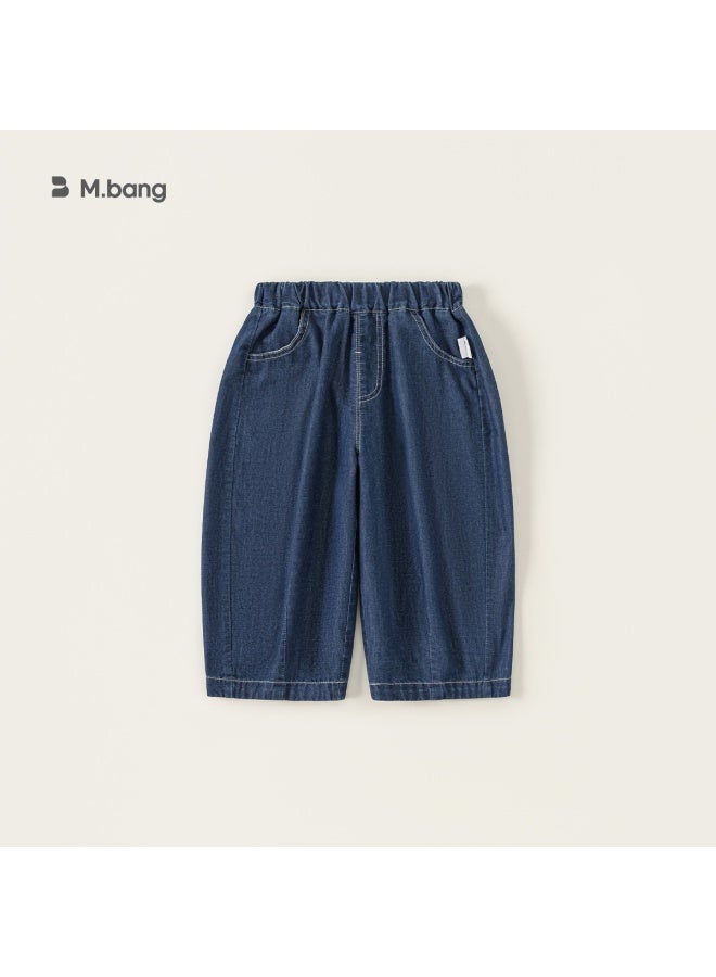 Bangxuan Children's Clothing Kids Jeans Summer Solid Color Thin Girls Pants Simple Fashion Boys Curved Knife Pants